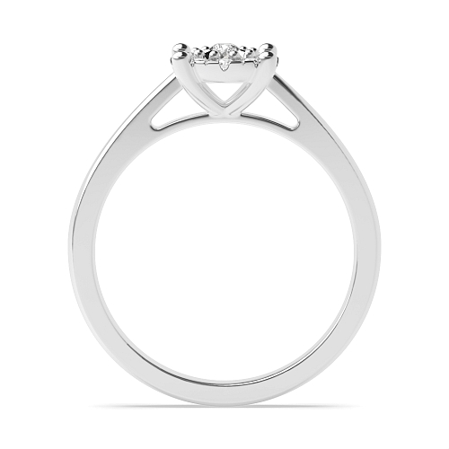 4 Prong Round Illusion halo Naturally Mined Diamond Engagement Rings