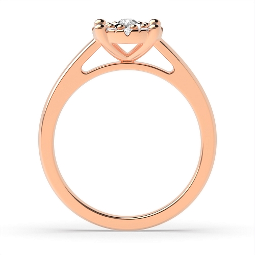 4 Prong Round Rose Gold Illusion round halo Engagement Rings