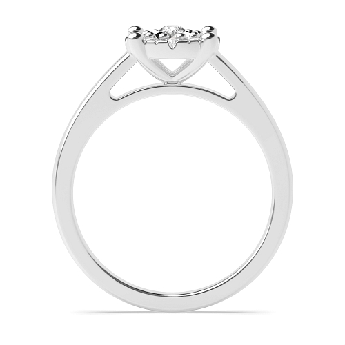 4 Prong Round Illusion round halo Naturally Mined Diamond Engagement Rings