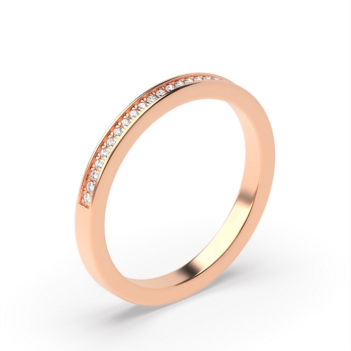 Pave Setting Round Rose Gold Heritage Eternity Diamond Rings