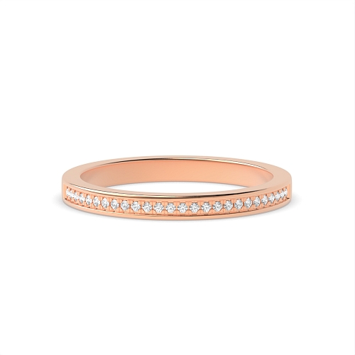Pave Setting Round Rose Gold Heritage Eternity Diamond Rings