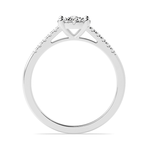 4 Prong Round Illusion accented stone Naturally Mined Diamond Engagement Rings