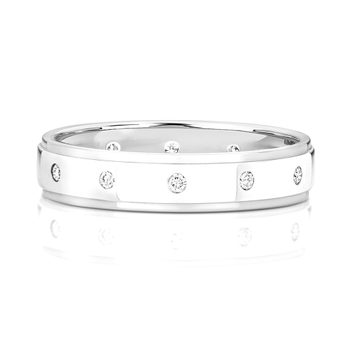 Bezel Setting Round White Gold Modern wedding Full Eternity Wedding Rings & Bands