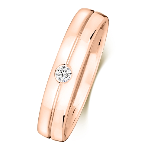 Bezel Setting Round Rose Gold Symbol of commitment wedding Band Diamond Rings