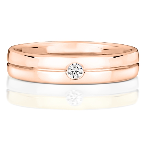 Bezel Setting Round Rose Gold Symbol of commitment wedding Band Diamond Rings