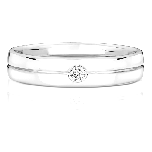 Bezel Setting Round Symbol of commitment wedding Diamond Rings
