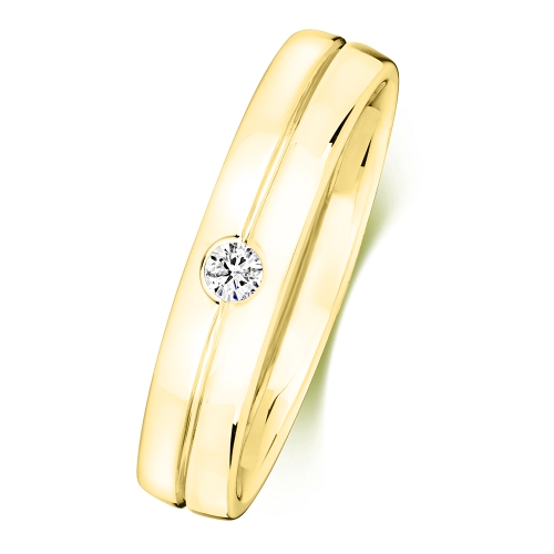 Bezel Setting Round Yellow Gold Symbol of commitment wedding Band Diamond Rings