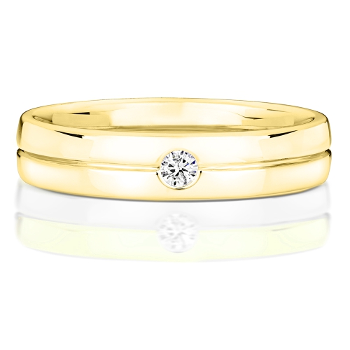 Bezel Setting Round Yellow Gold Symbol of commitment wedding Band Diamond Rings
