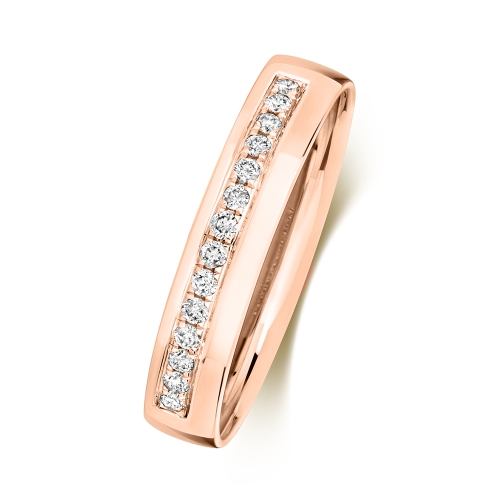 Pave Setting Round Rose Gold Enchant Eternity Engagement Rings
