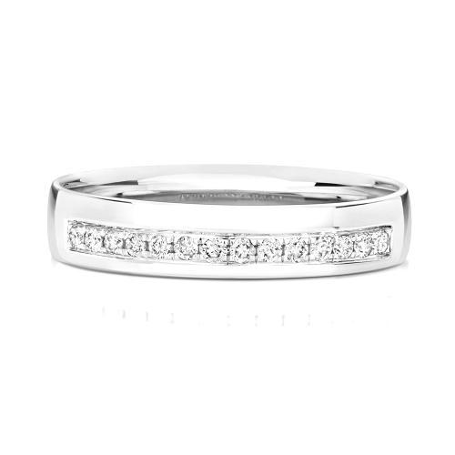 Pave Setting Round Enchant Half Eternity Engagement Rings