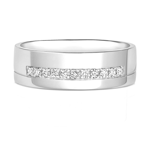 Pave Setting Round Silence halfway Half Eternity Engagement Rings