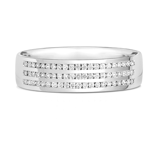 Channel Setting Round Echo halfway Half Eternity Engagement Rings