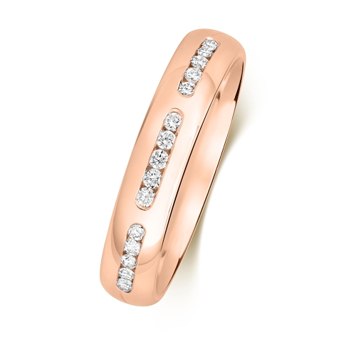 Channel Setting Round Rose Gold Eternal bond Eternity Engagement Rings