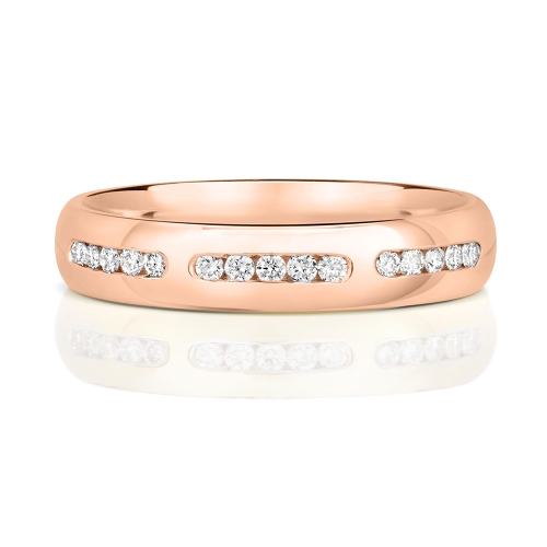 Channel Setting Round Rose Gold Eternal bond Eternity Engagement Rings