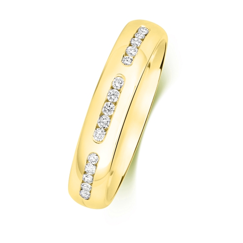Channel Setting Round Yellow Gold Eternal bond Eternity Engagement Rings