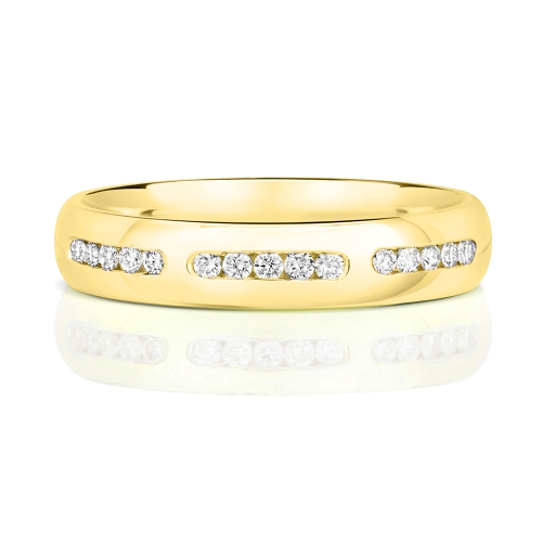Channel Setting Round Yellow Gold Eternal bond Eternity Engagement Rings