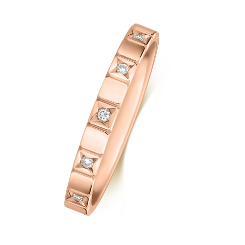 Channel Setting Round Rose Gold Fullglint Eternity Engagement Rings