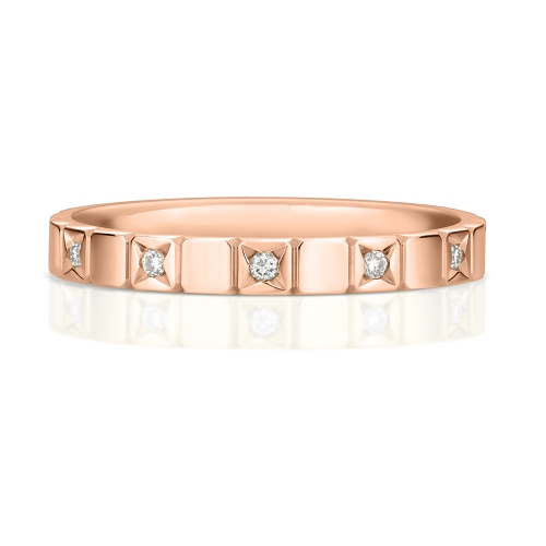 Channel Setting Round Rose Gold Fullglint Eternity Engagement Rings