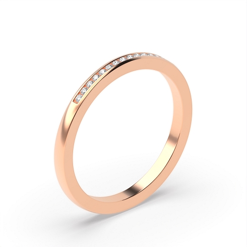 Channel Setting Round Rose Gold Whisper Eternity Engagement Rings