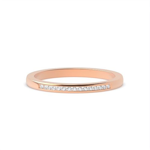 Channel Setting Round Rose Gold Whisper Eternity Engagement Rings