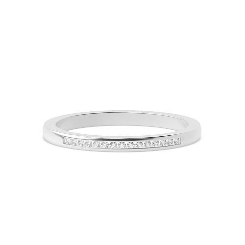 Channel Setting Round Whisper Half Eternity Engagement Rings