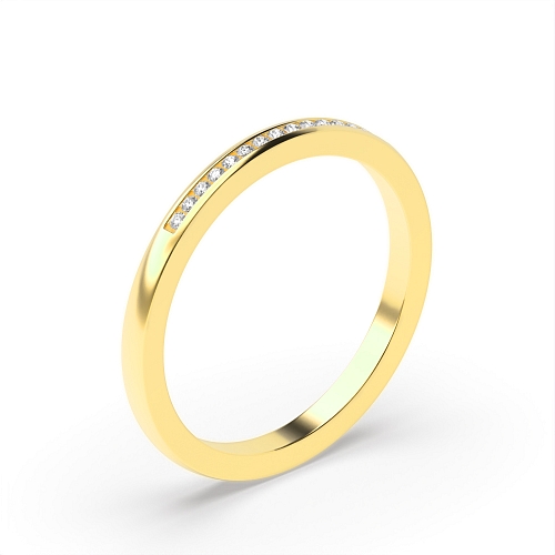 Channel Setting Round Yellow Gold Whisper Eternity Engagement Rings