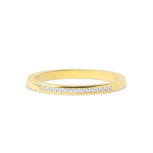 Channel Setting Round Yellow Gold Whisper Eternity Engagement Rings