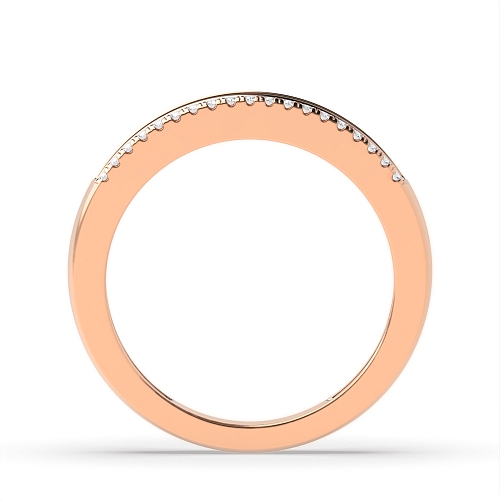 Channel Setting Round Rose Gold Split stacking Eternity Diamond Rings