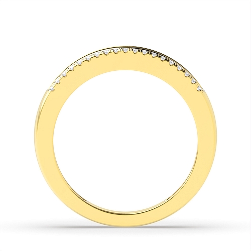 Channel Setting Round Yellow Gold Split stacking Eternity Diamond Rings