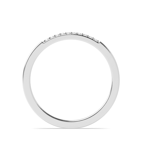 Pave Setting Round Platinum Peitit Wedding Rings & Bands