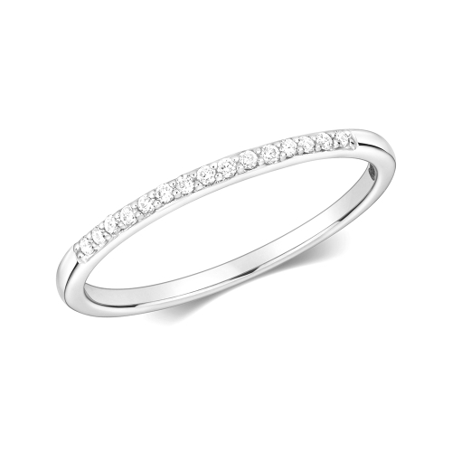 Prong Setting Round Diamond Half Eternity Ring - Abelini.Com