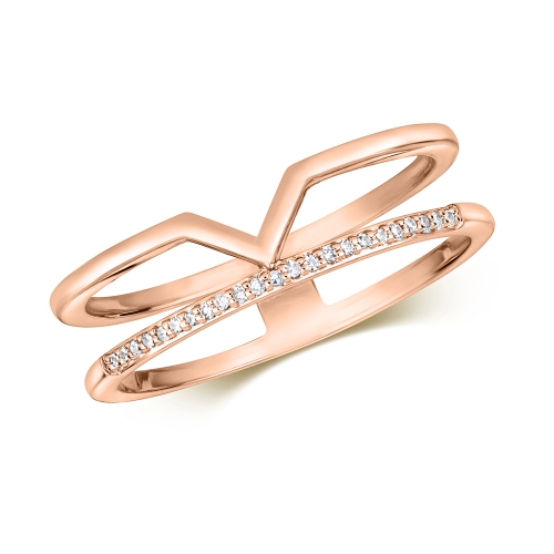 Pave Setting Round Rose Gold Lux Eternity Engagement Rings