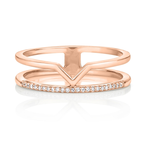 Pave Setting Round Rose Gold Lux Eternity Engagement Rings