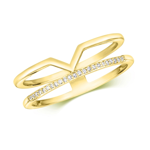 Pave Setting Round Yellow Gold Lux Eternity Engagement Rings