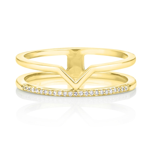 Pave Setting Round Yellow Gold Lux Eternity Engagement Rings