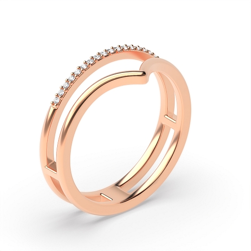 Pave Setting Round Rose Gold Curve eternity Unusual Eternity Engagement Rings