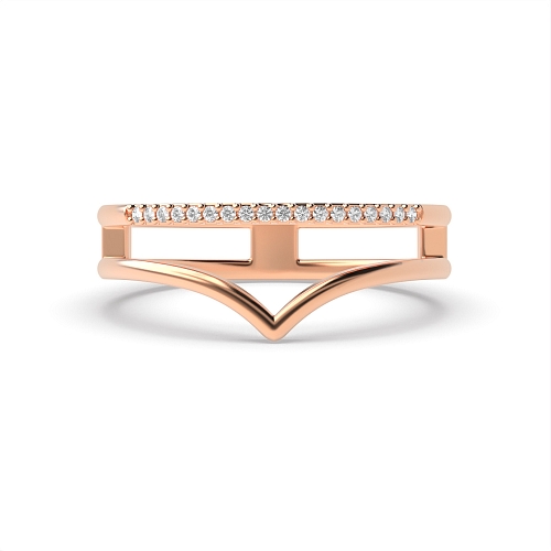 Pave Setting Round Rose Gold Curve eternity Unusual Eternity Engagement Rings
