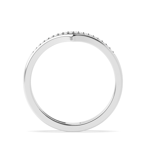 Pave Setting Round Curve eternity Half Eternity Engagement Rings
