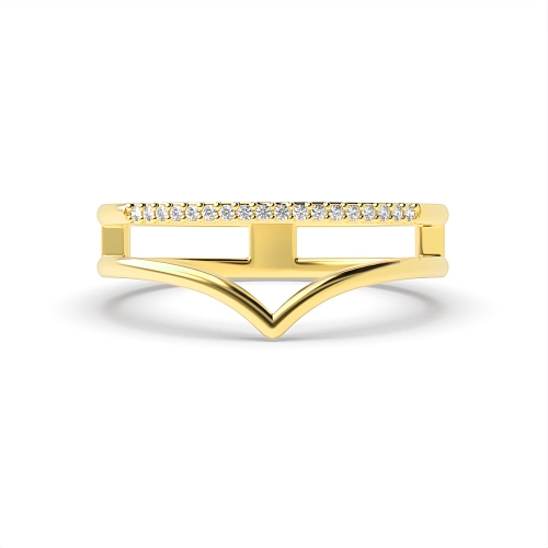 Pave Setting Round Yellow Gold Curve eternity Eternity Engagement Rings