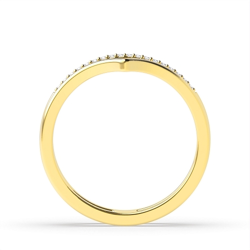 Pave Setting Round Yellow Gold Curve eternity Eternity Engagement Rings
