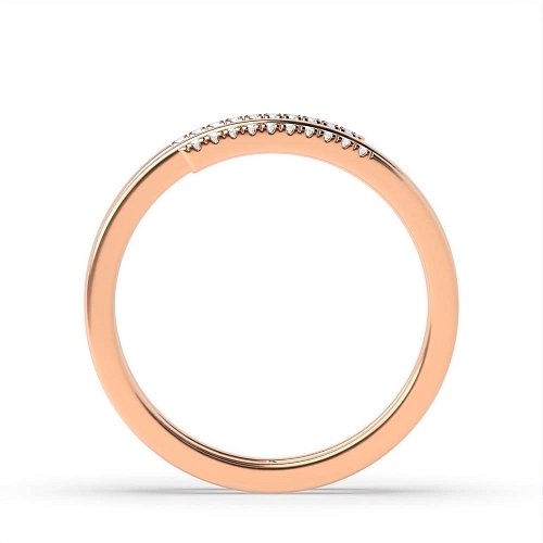 Pave Setting Round Rose Gold Spiral unique Eternity Diamond Rings