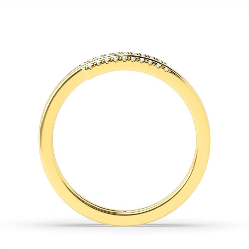 Pave Setting Round Yellow Gold Spiral unique Eternity Diamond Rings