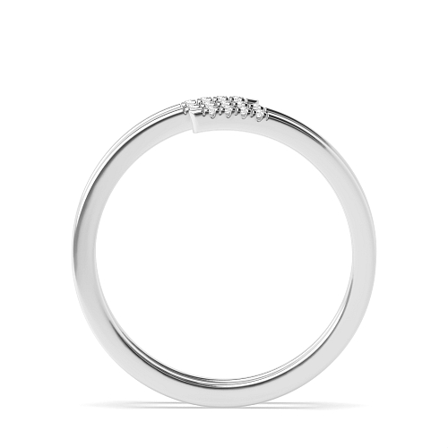 Pave Setting Round White Gold Spiral Band Diamond Rings