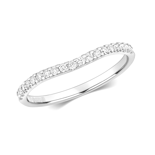 Pave Setting Round Half Eternity Engagement Rings