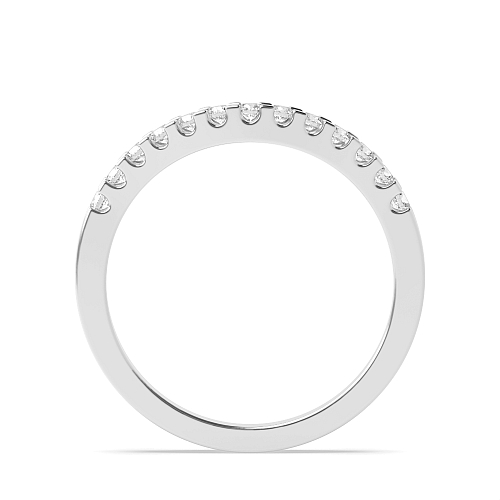 Pave Setting Round Platinum Wishbone curved Wedding Rings & Bands