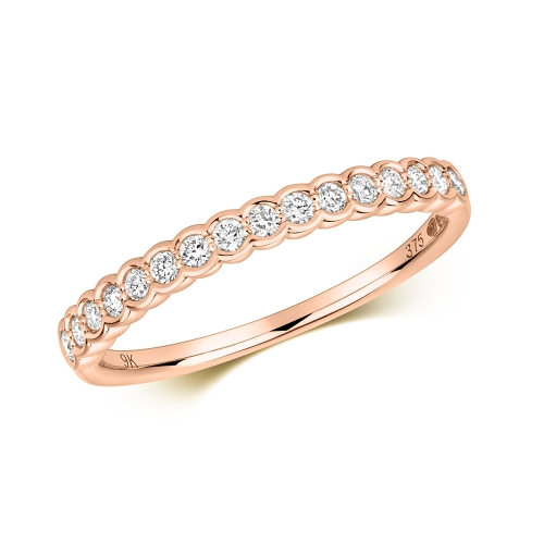 Bezel Setting Round Rose Gold Core Eternity Engagement Rings
