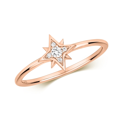 Buy Pave Setting Round Diamond Star Design Ring - Abelini