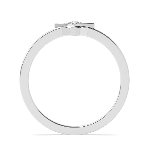 pave setting round diamond star design ring