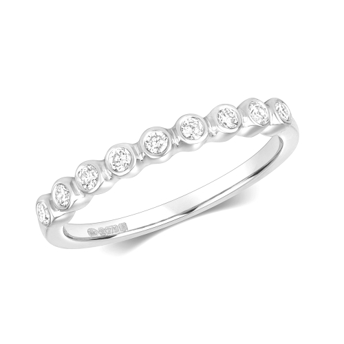 Bezel Setting Round Depth Half Eternity Engagement Rings