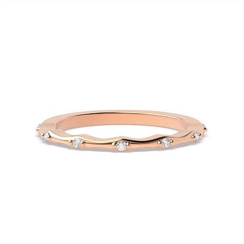 4 Prong Round Rose Gold Unusual Eternity Wedding Rings & Bands